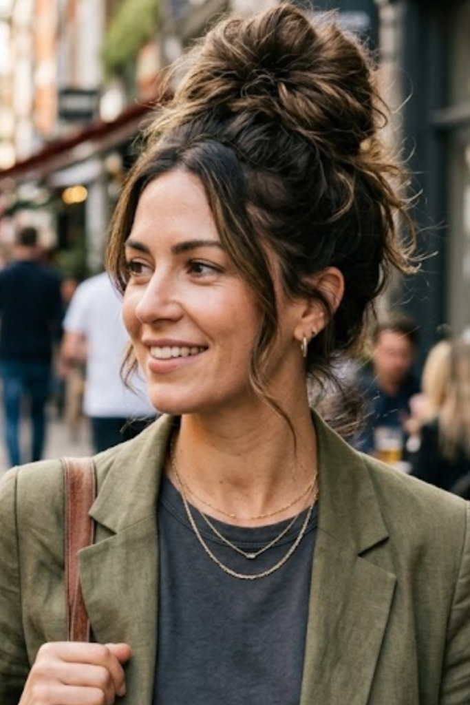 Messy Topknot with Volume