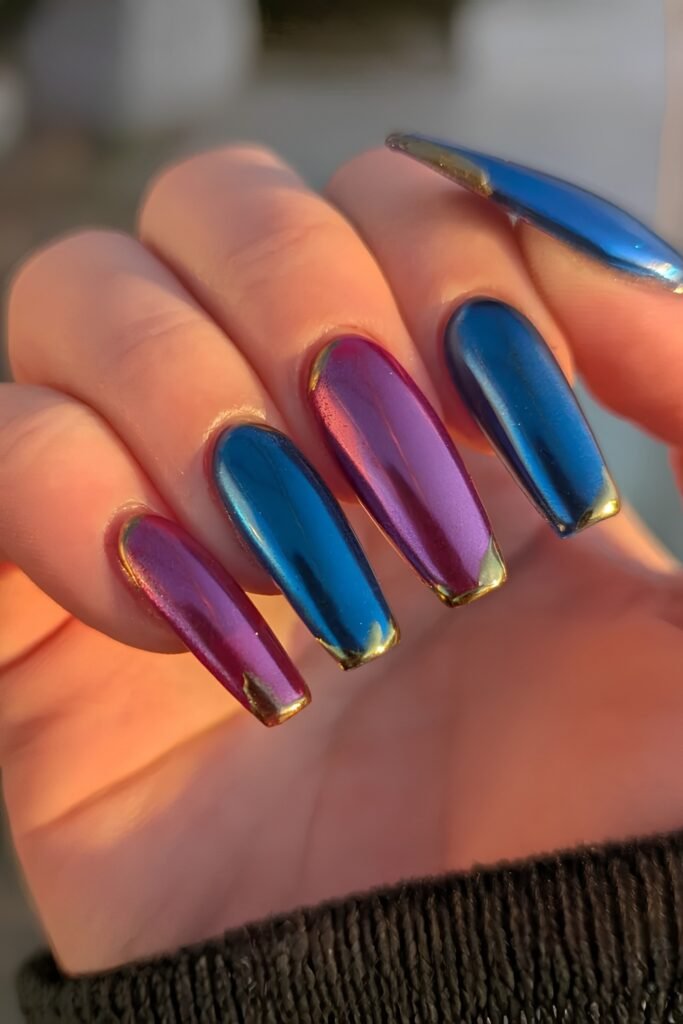 Metallic Graffiti Coffin Jinx Nails