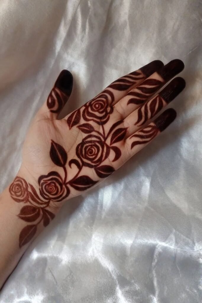 Minimalist Single-Rose Palm Whisper