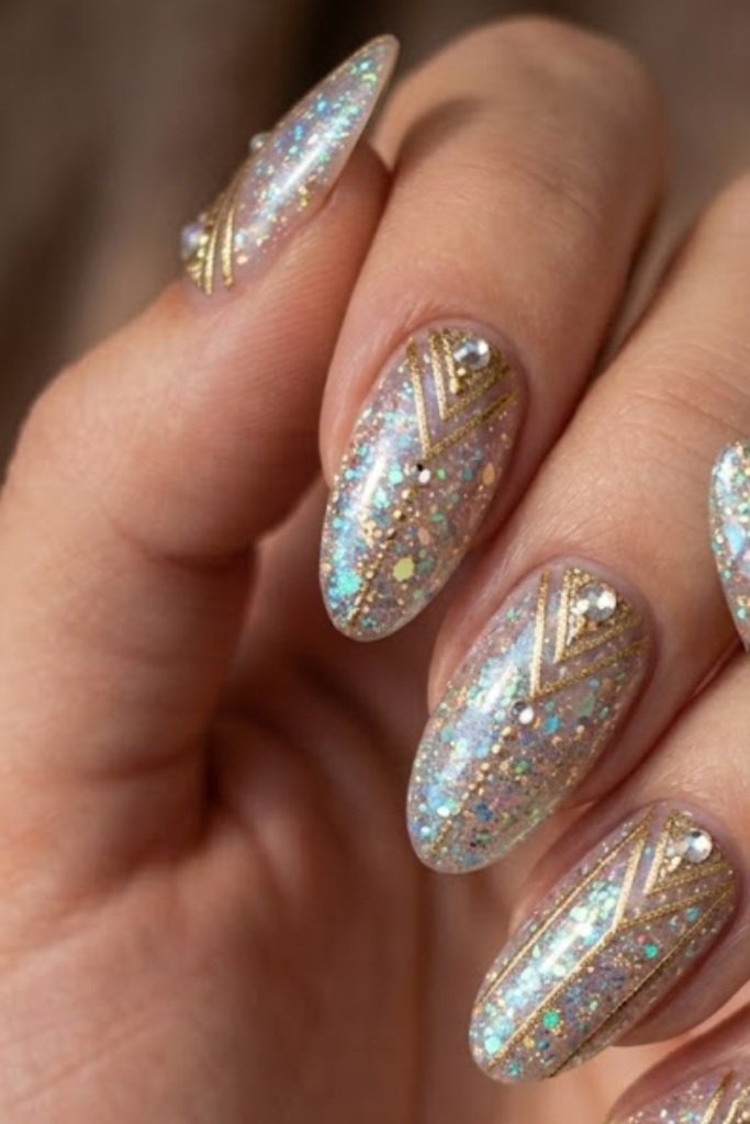 Opalescent Sparkle Nails