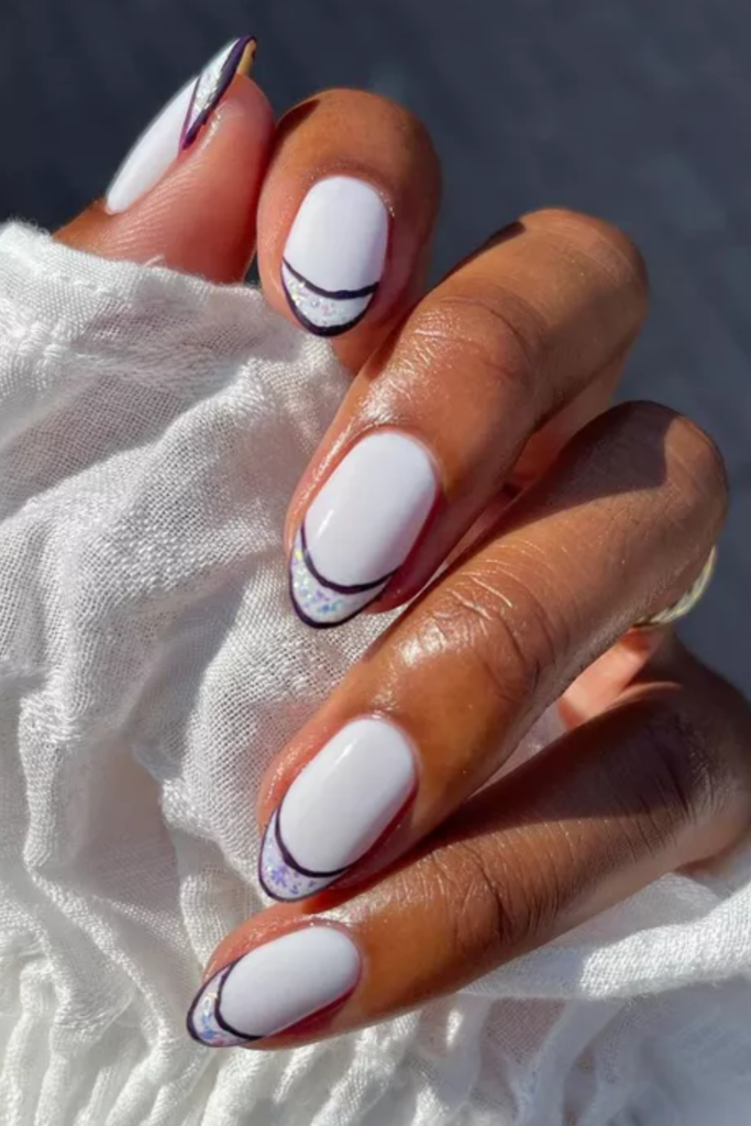 Glitter Outline French