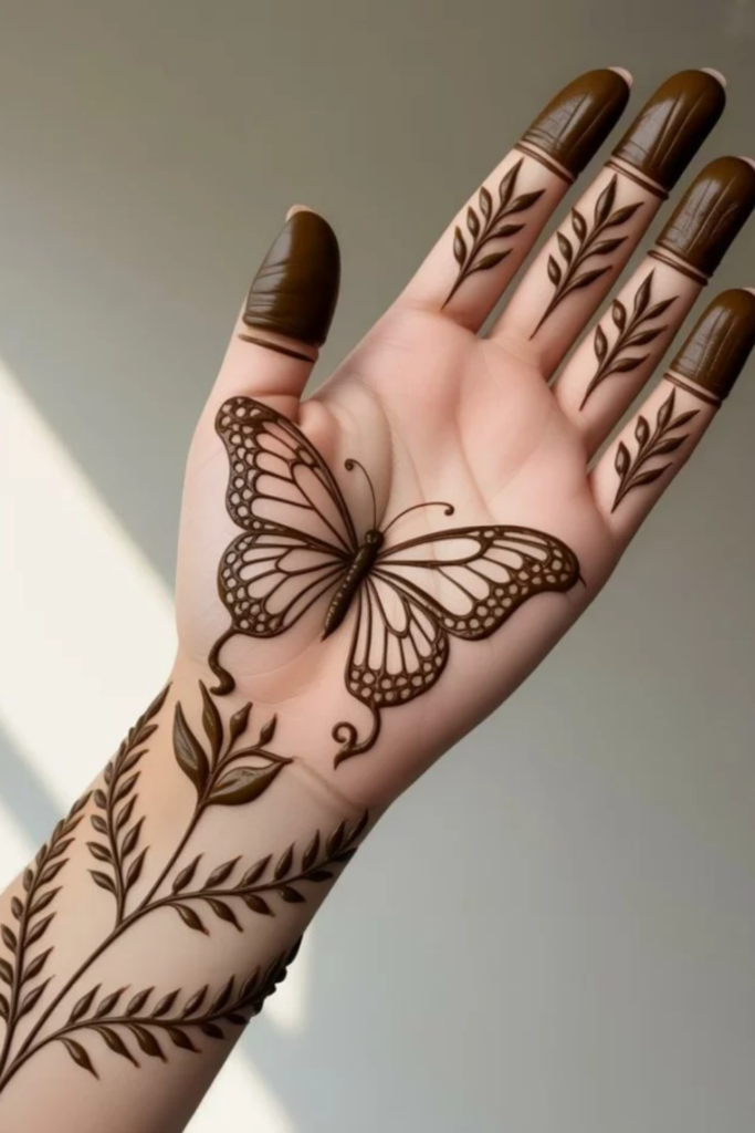 Paisley Butterfly Mehndi on Palm