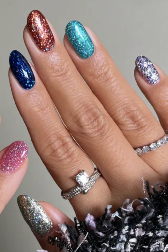 Mixed Glitter Nails