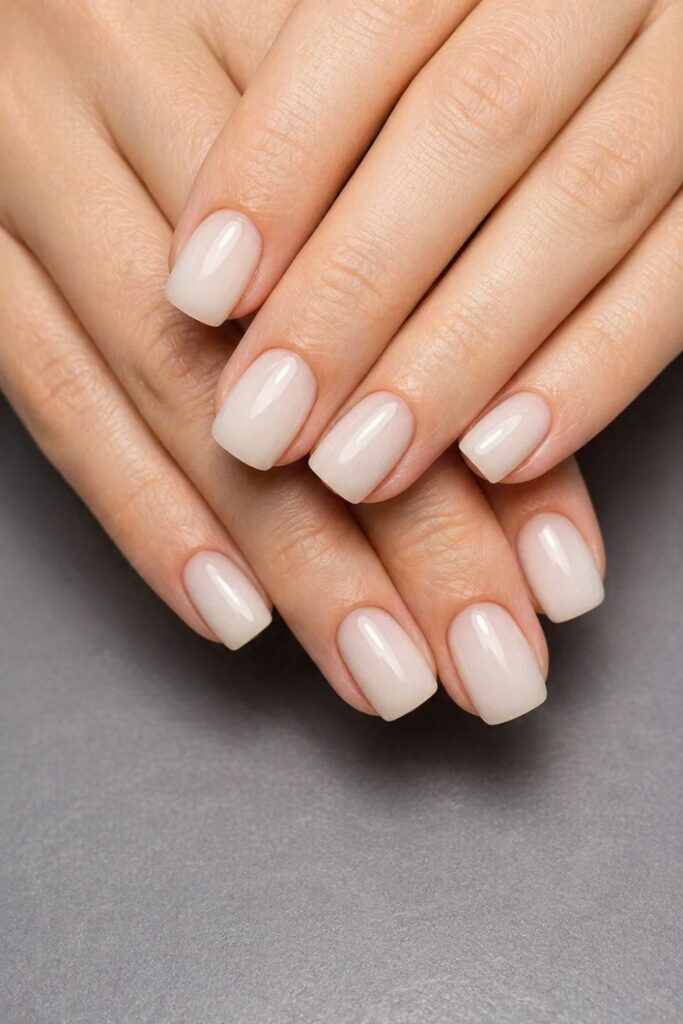 Pure Creamy Short Square Nails