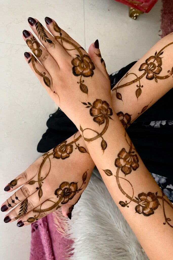 Romantic Flowing Henna Patterns