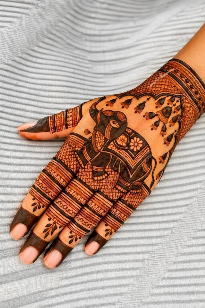 Royal Back Hand Elephant Henna