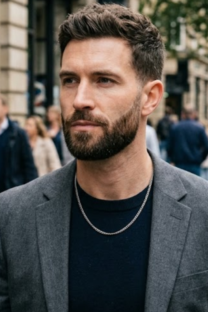 Sculpted Short Beard on an oblong face