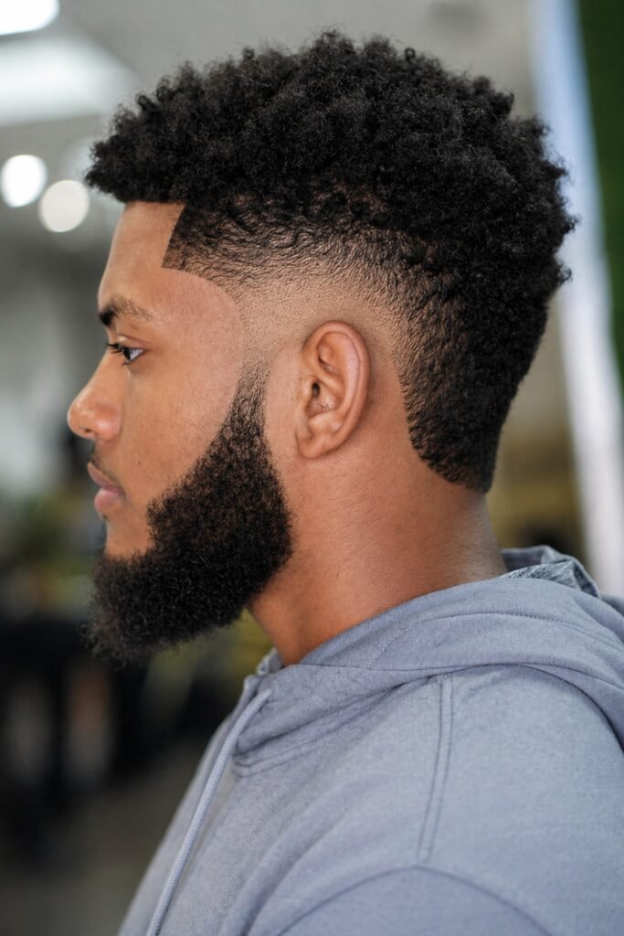 Shaved Sides With Curls Up Top