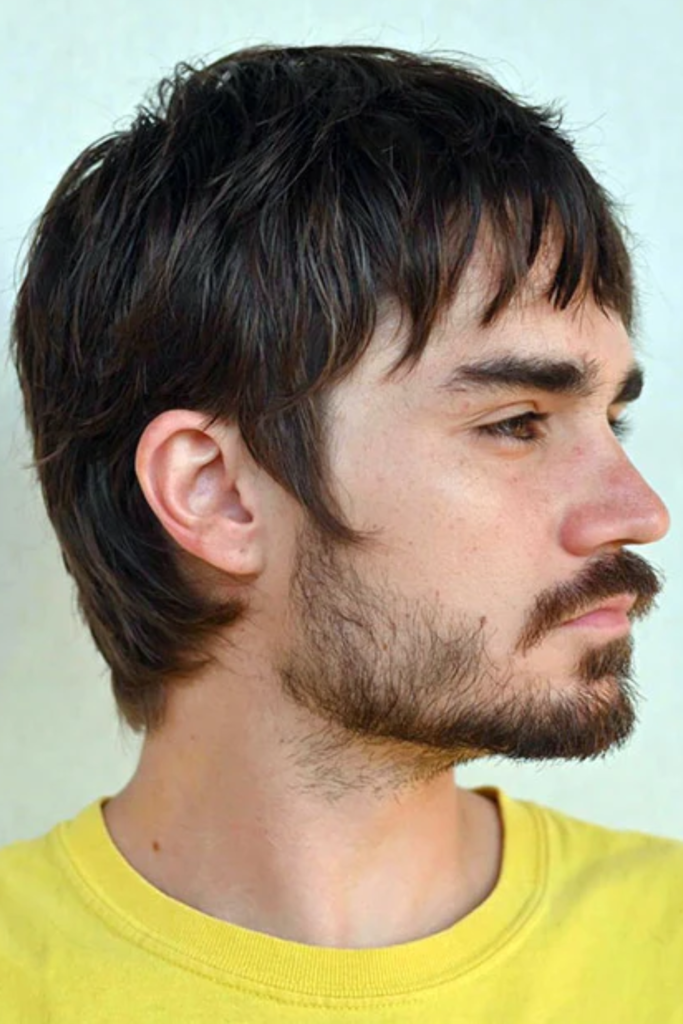 Short, Choppy Mod with Beard haircut