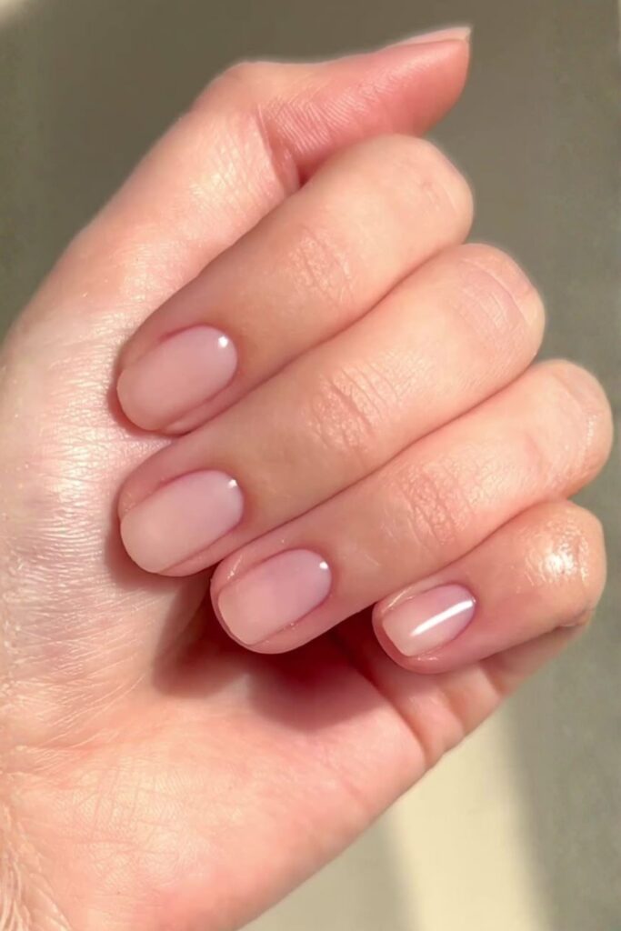Short Nude Natural BIAB Nails