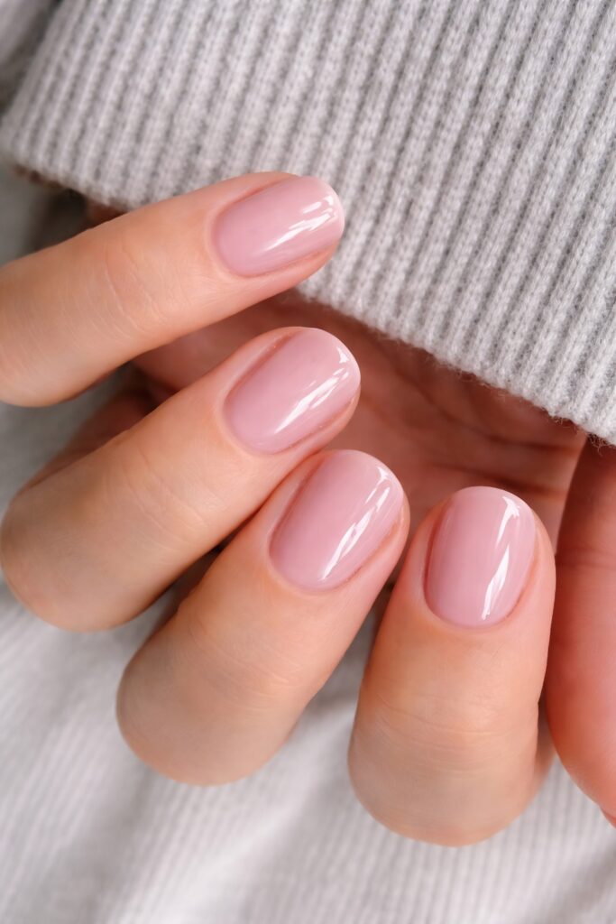 Short Pink Structured BIAB Nails