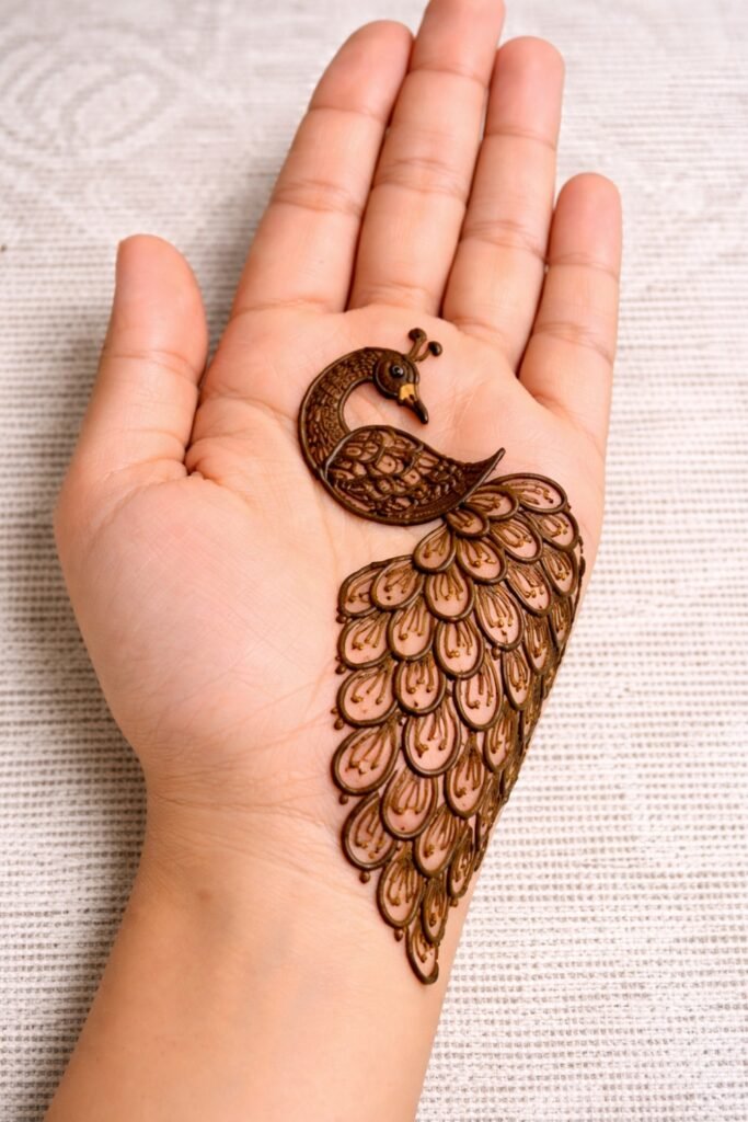 Soft Arabic Inspired Peacock Mehndi