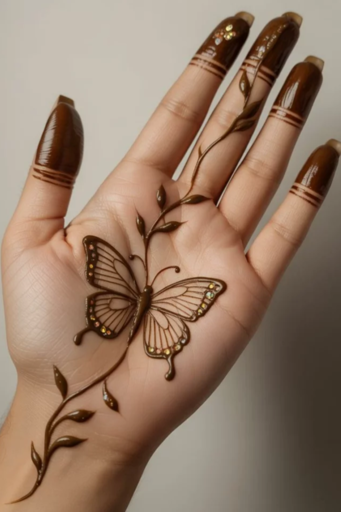 Soft Forearm Extension Butterfly Mehndi