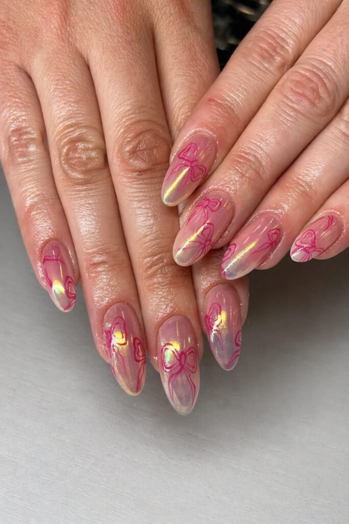 Subtle Chrome Sheen with Ribbon Art