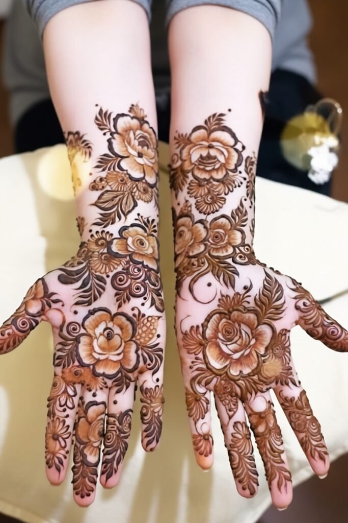 Swirling Arabic Front-Hand Rose Grace