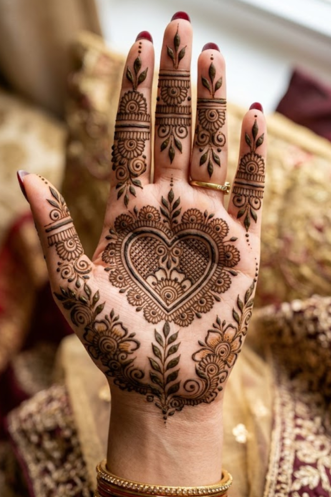 Symmetrical Floral Palm Heart