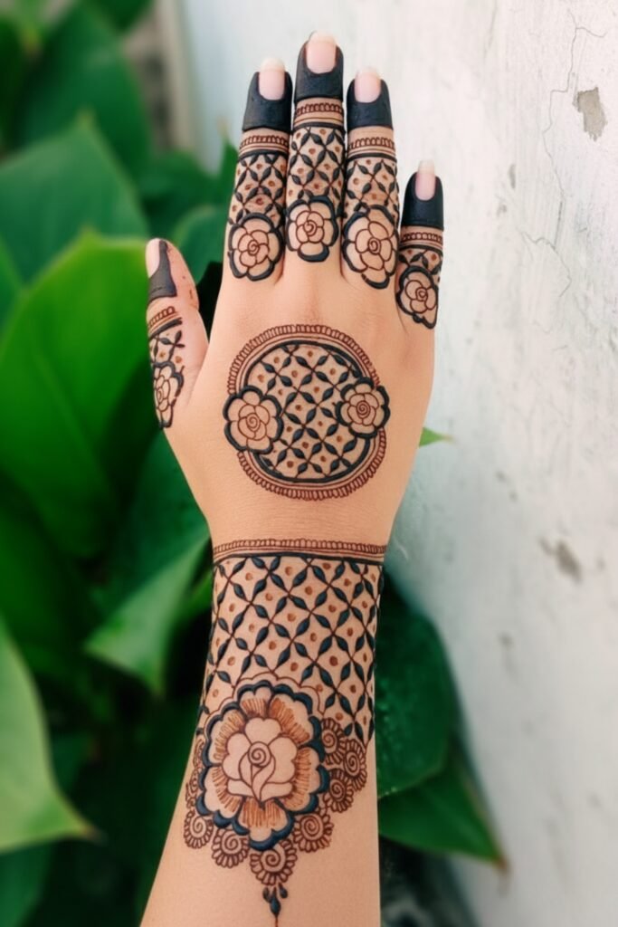 Symmetrical Mandala Back-Hand Rose