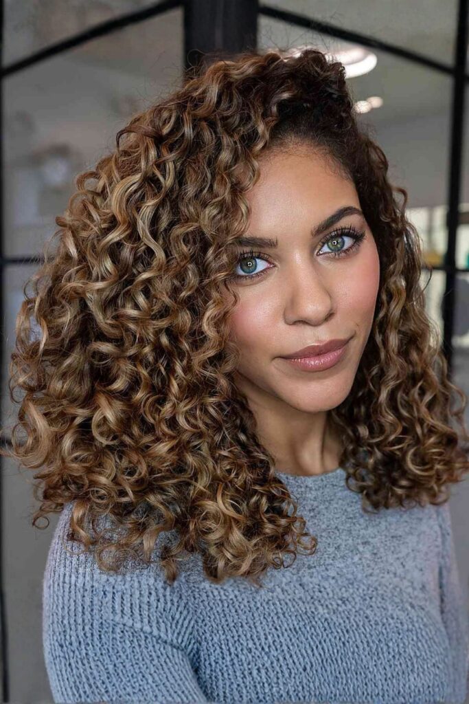 Textured Collarbone Curls with Deep Side Part