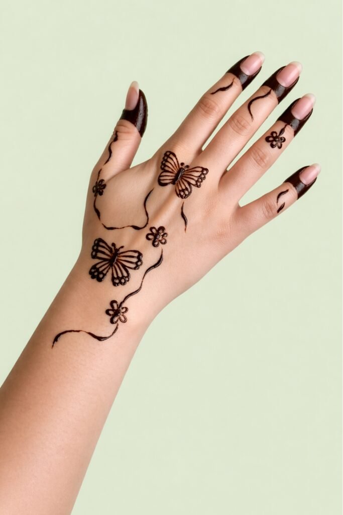 Tiny Butterfly Back Hand Design