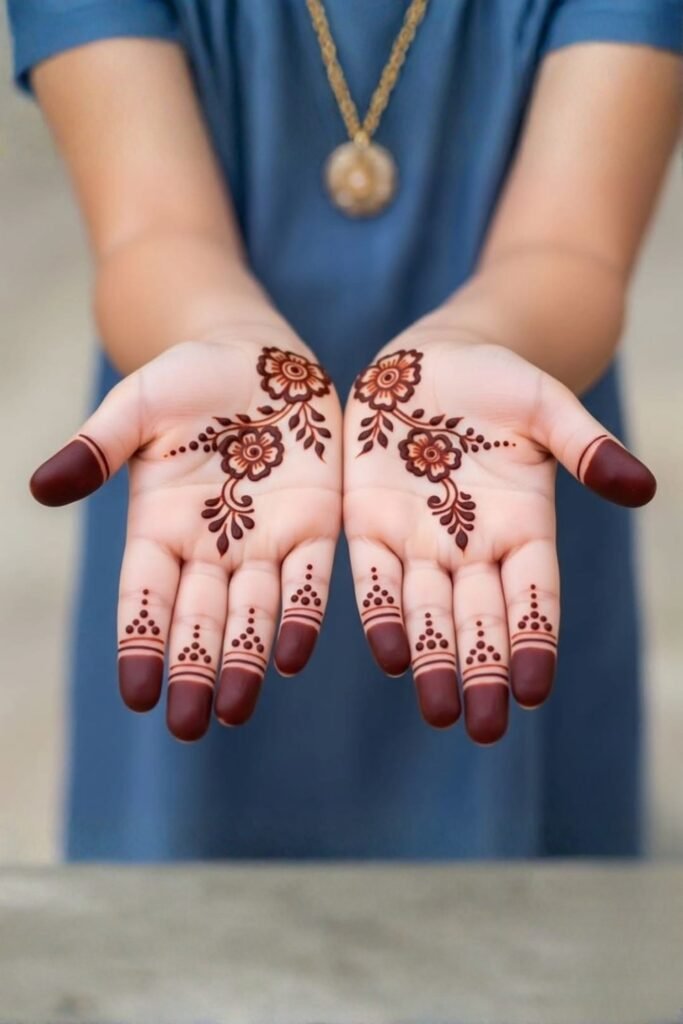 Tiny Flower and Vine Finger Design