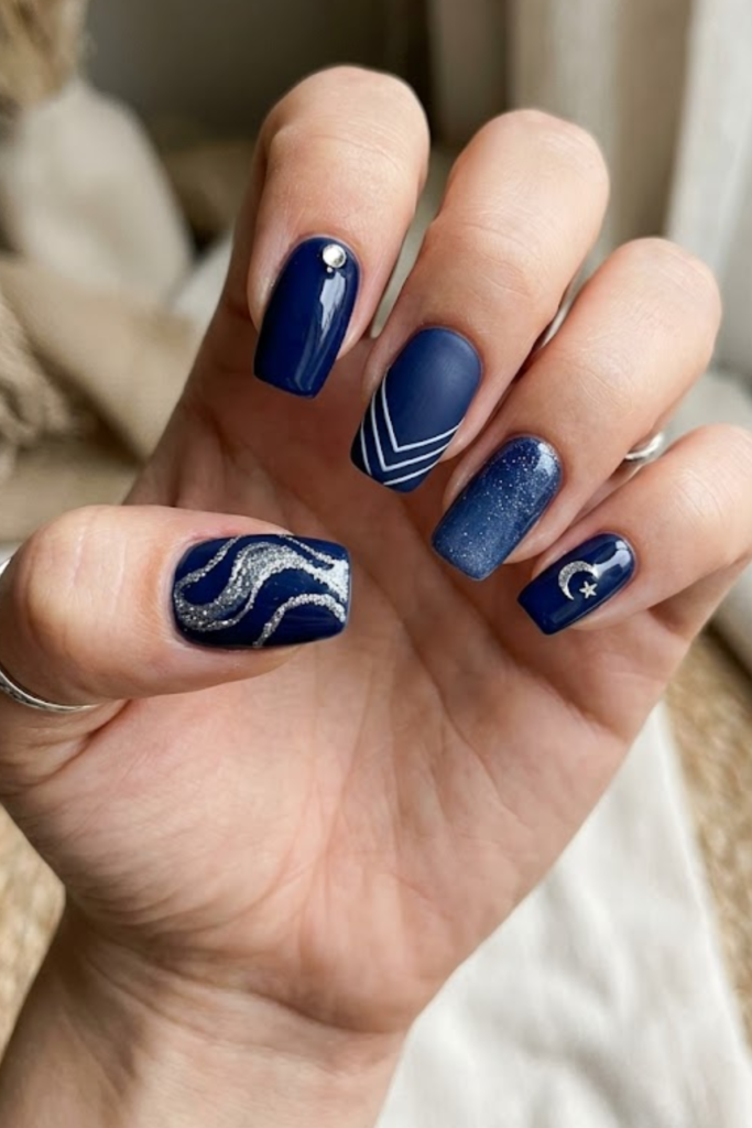 True Blue Navy Nails