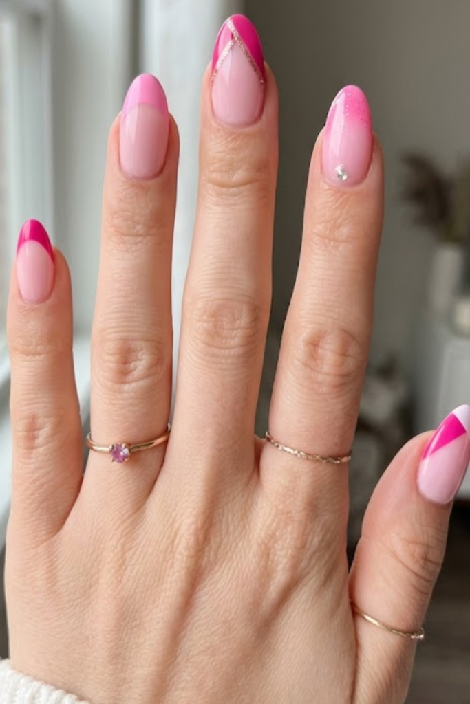 Ethereal Sheer Pink Oval Manicure