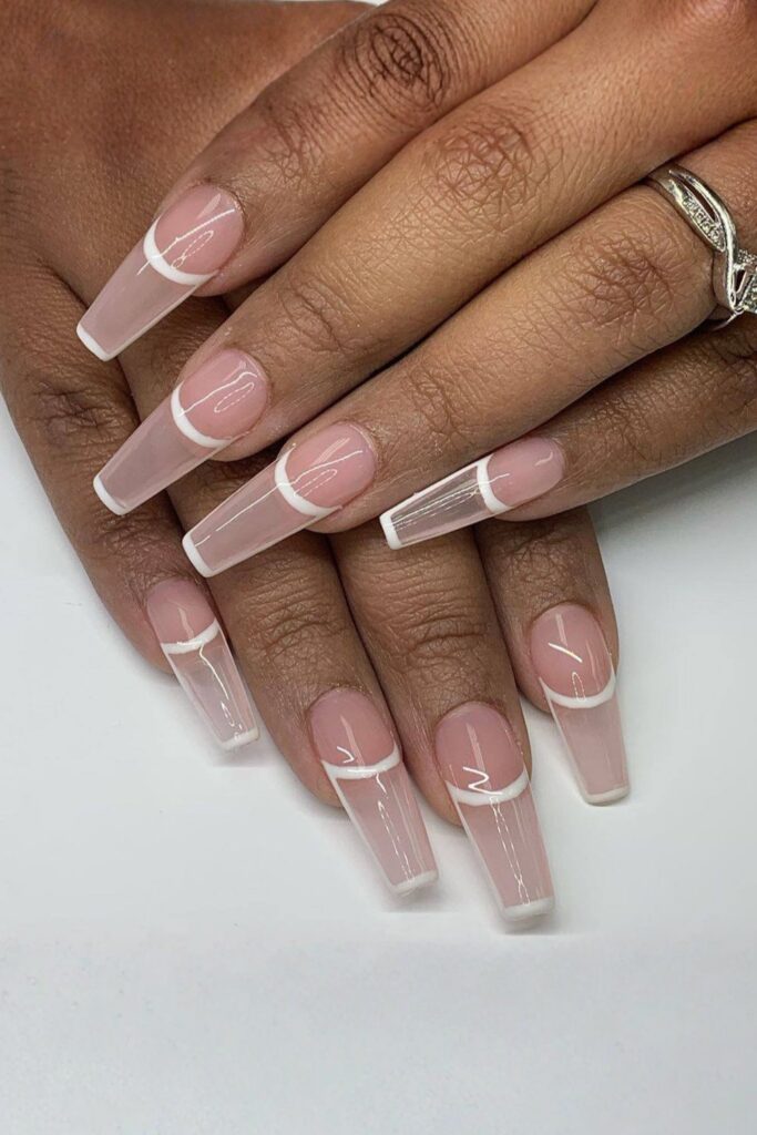 Versatile Nude Coffin French Tips