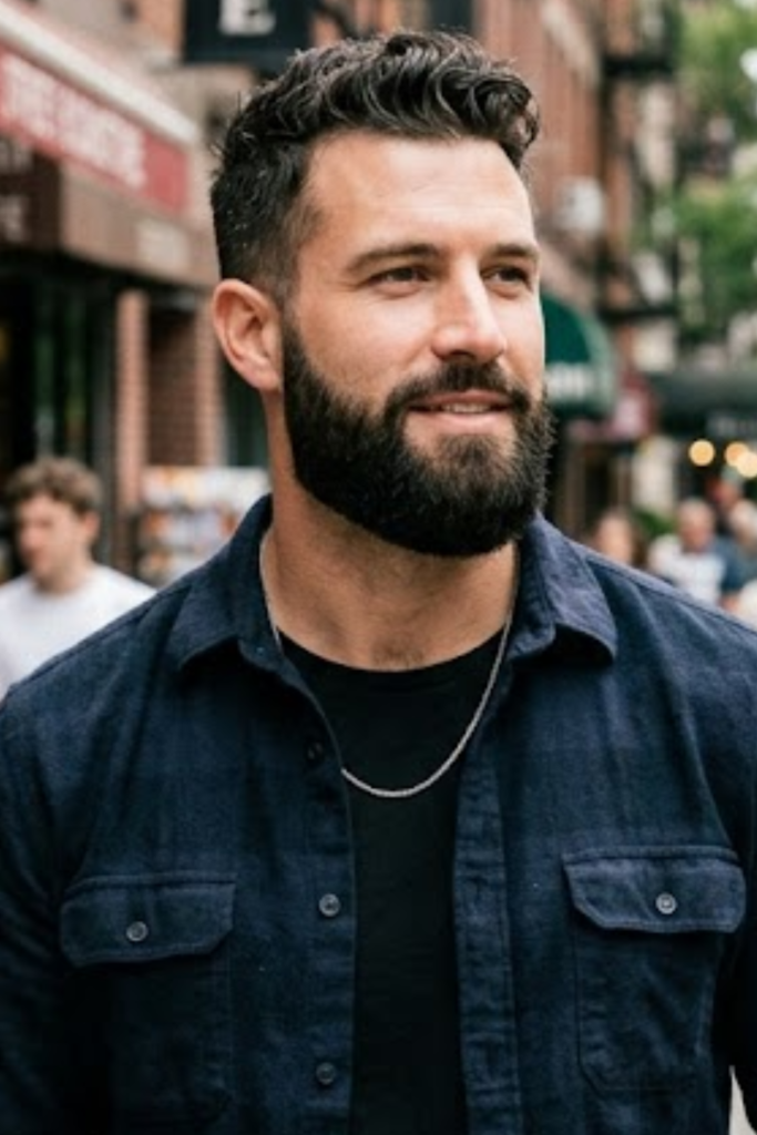 Wide Chin Strap Beard on an oblong face