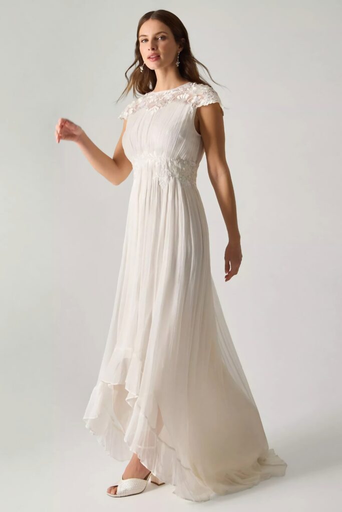 Embroidered Lace Wedding Maxi Dress