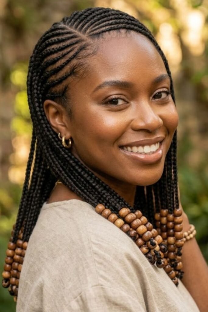 Beaded Side-Part Bo Derek Braids