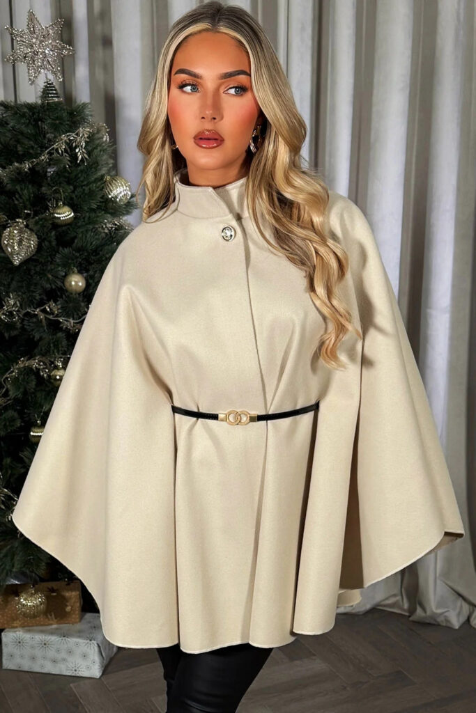Belted Cape Coat and Culottes