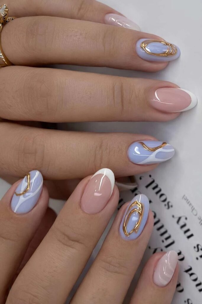 Blue-Violet Hybrid Nails