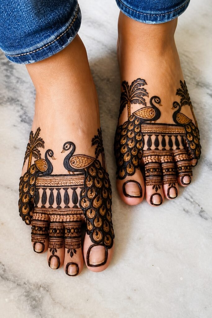 Bridal Peacock Foot Mehndi