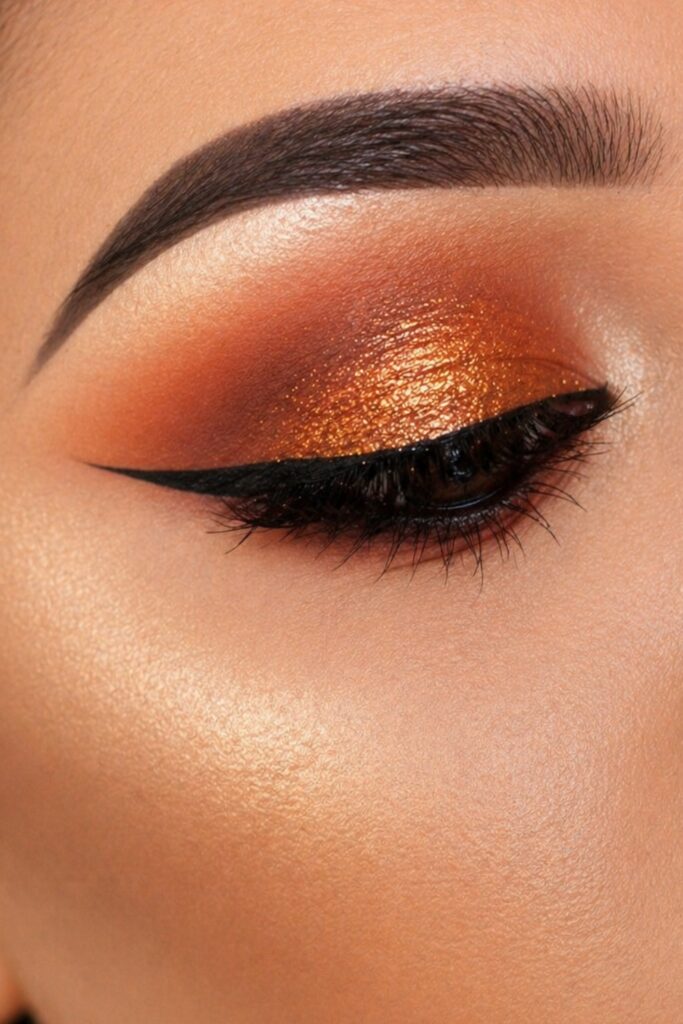 Bronze-Brown and Orange Smokey Eyes eyeshadow