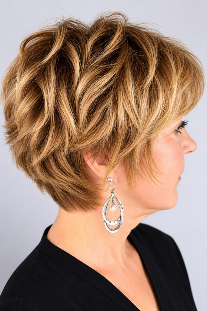 Choppy Pixie Style on an older woman