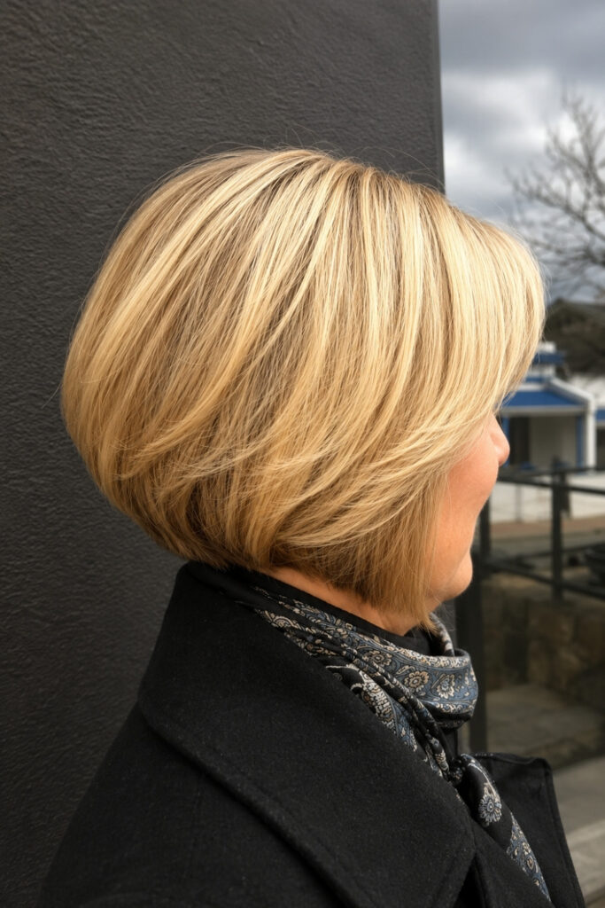 Classy Neck-Length Bob on an older woman
