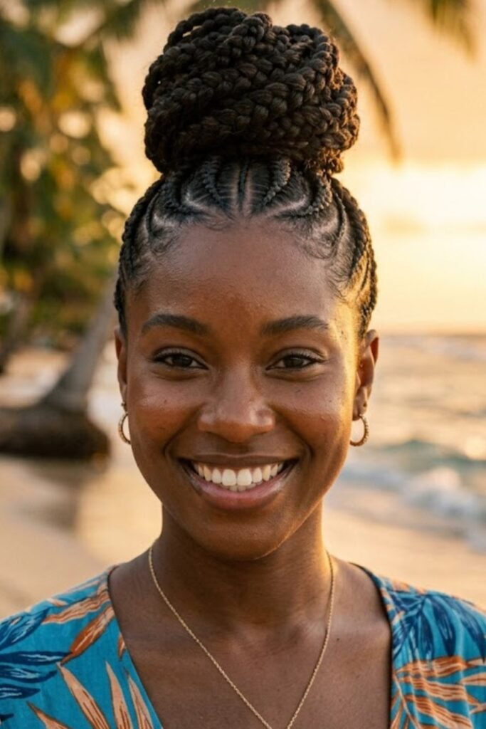 Cornrow Braided Bun