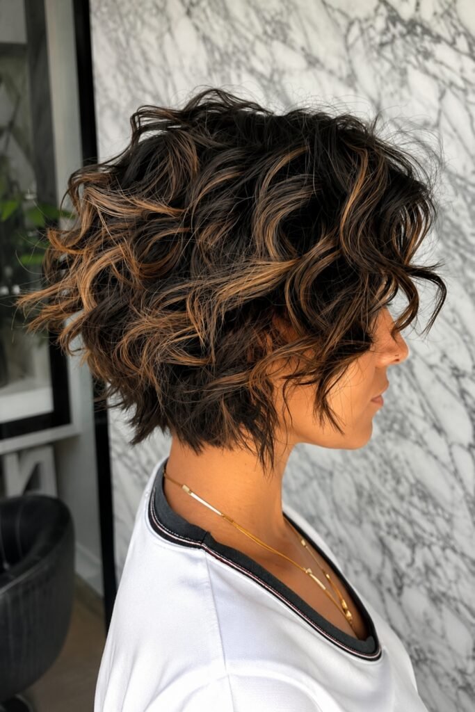 Curly Graduated Bob