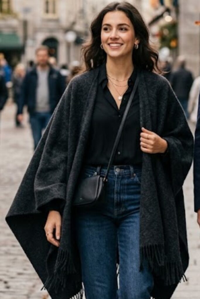 Dramatic Cape Shawl and Blouse