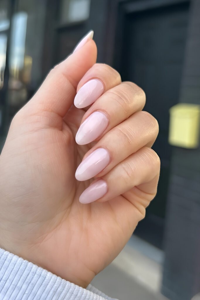 Dusty Rose Chrome Oval Nails