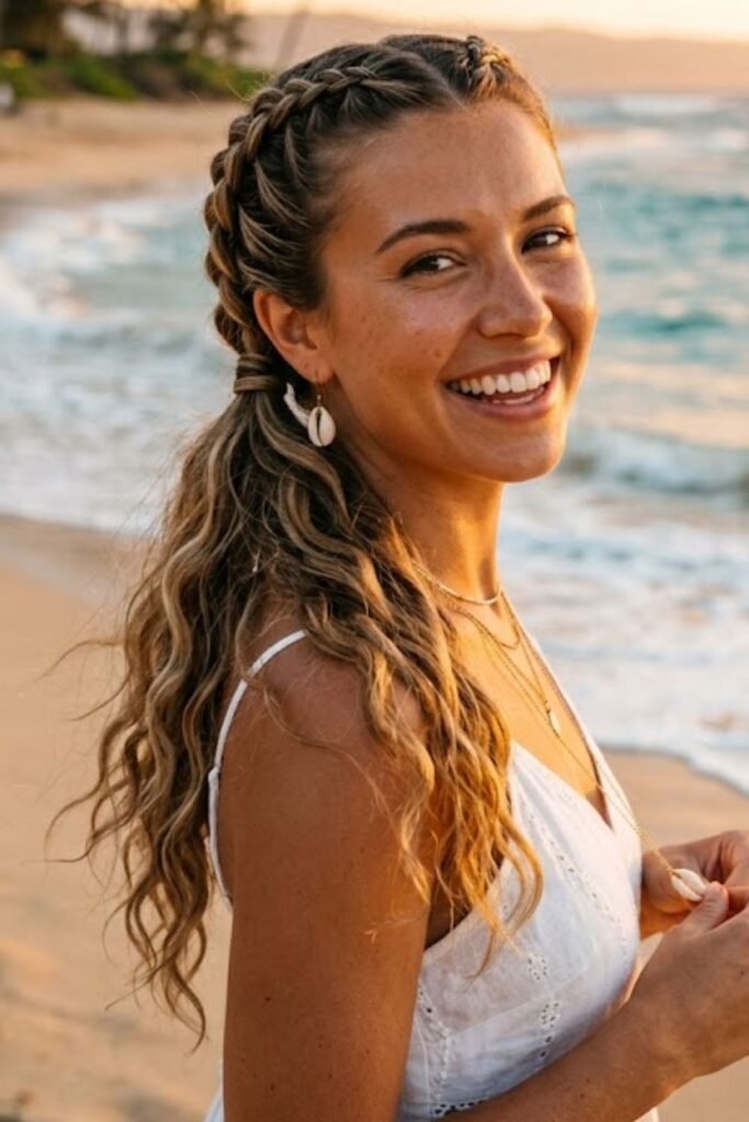 Dutch Braids with Beach Waves