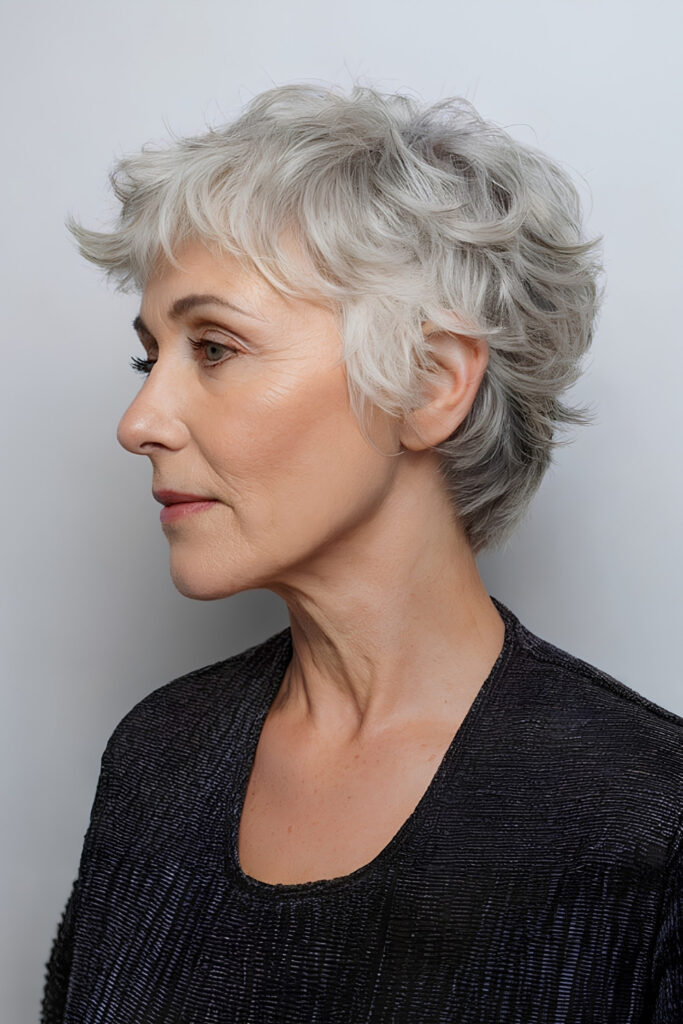 Feathered Layered Cut on an older woman