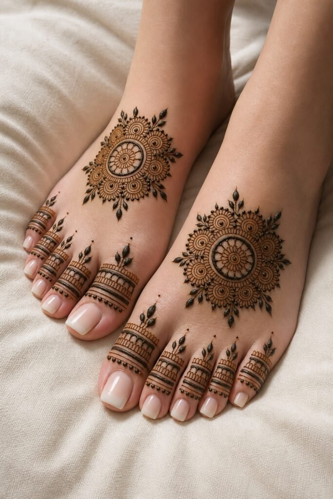 Floral Mandala Foot Mehndi