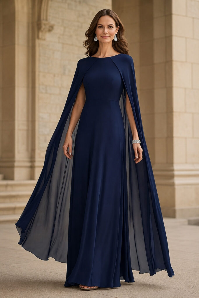 Flowy Cape with Midi Dress