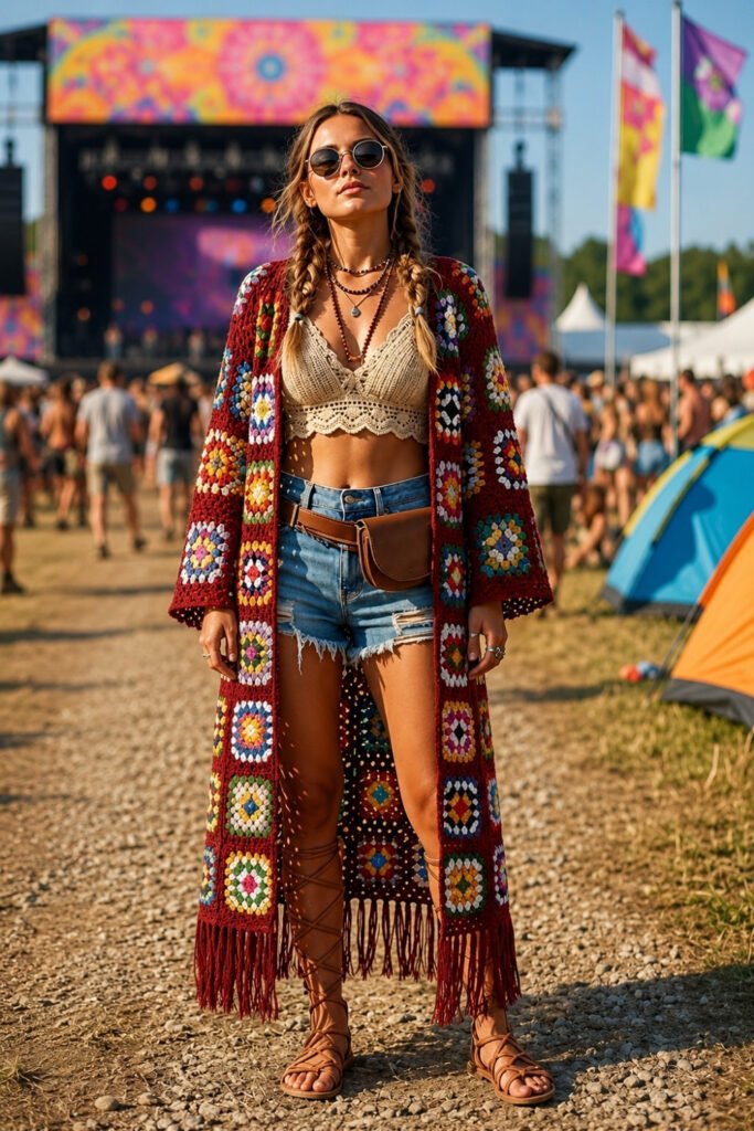 Fringe Kimono Over Crochet Set for All-Day Friday