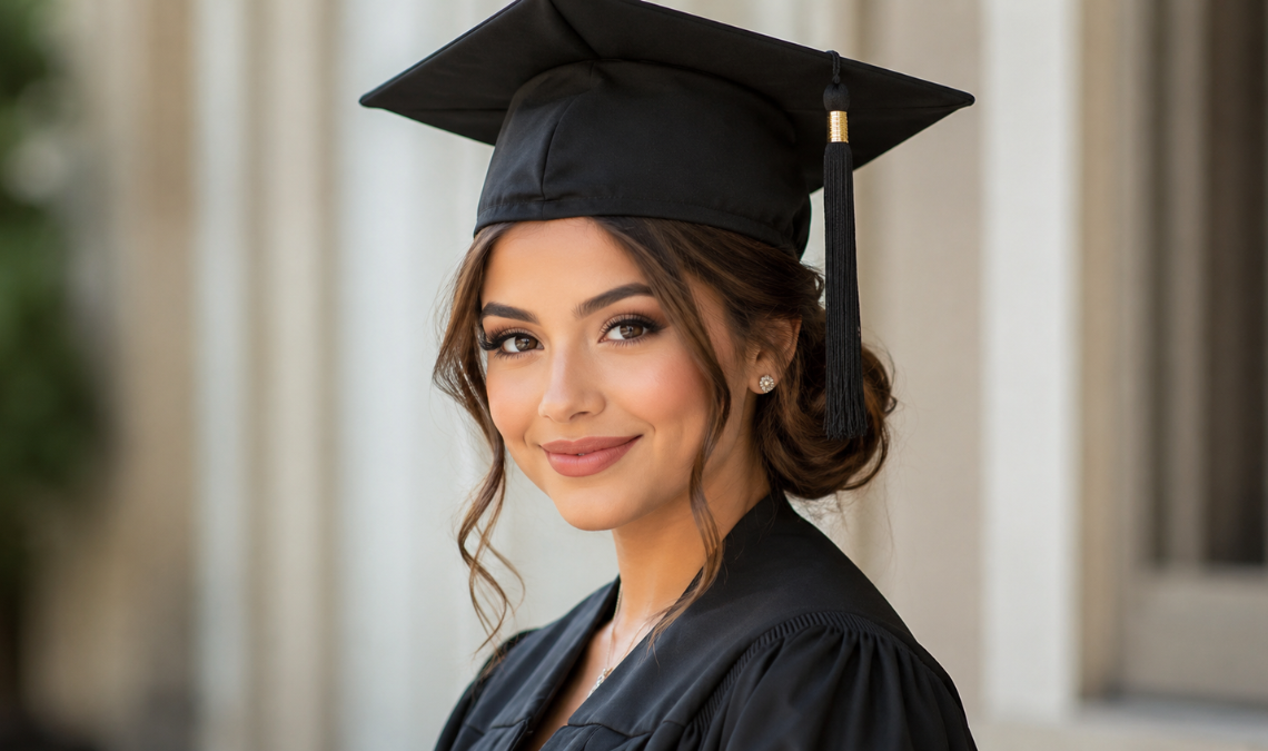 Graduation Hairstyles with Cap for Women