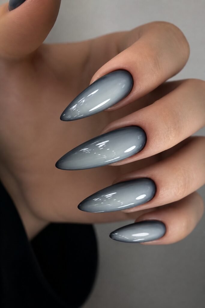 Grey Smoke Aura Nails