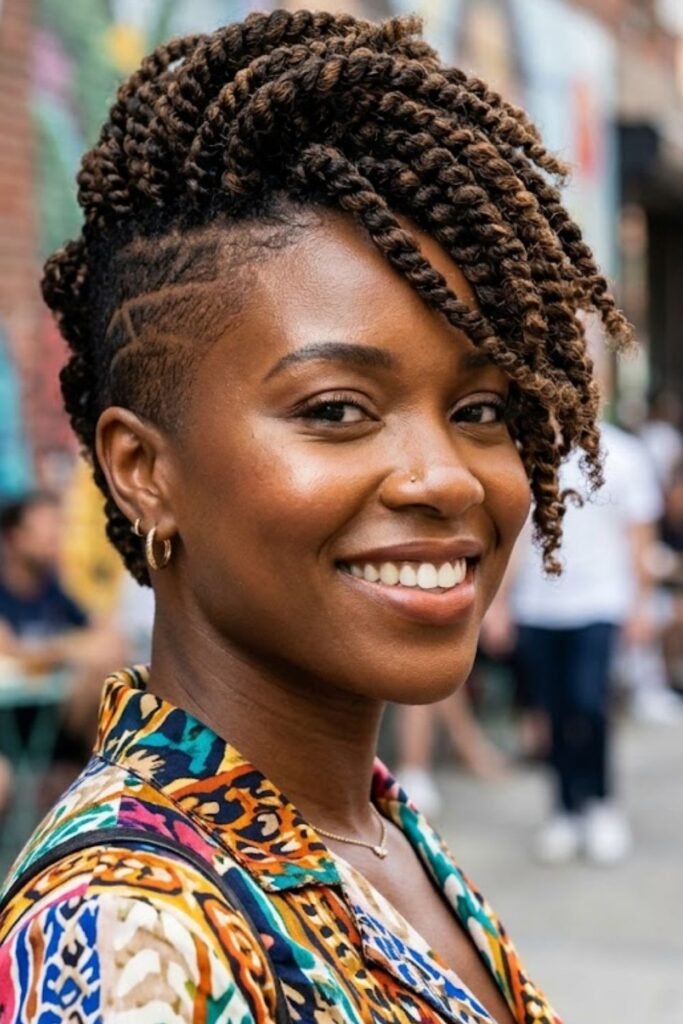 Half-Shaved Havana Twist Hawk