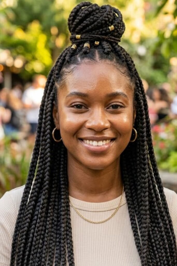 Half-Up, Half-Down Dookie Braids