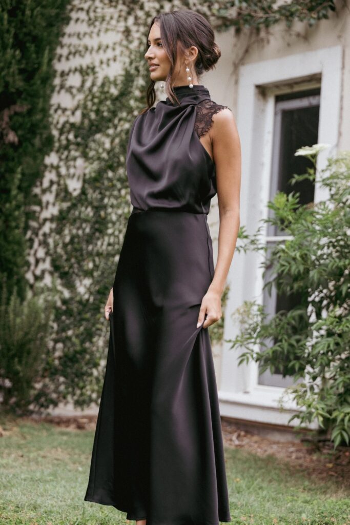 Halter Neck Lace Maxi Dress